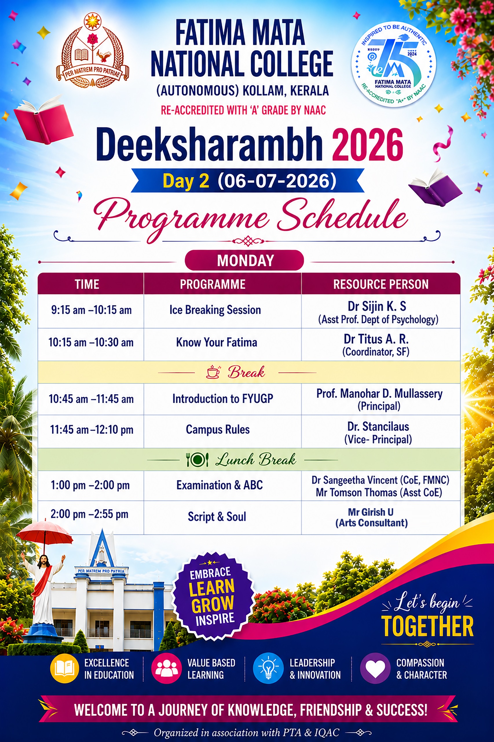 Deeksharambh Day 2 schedule