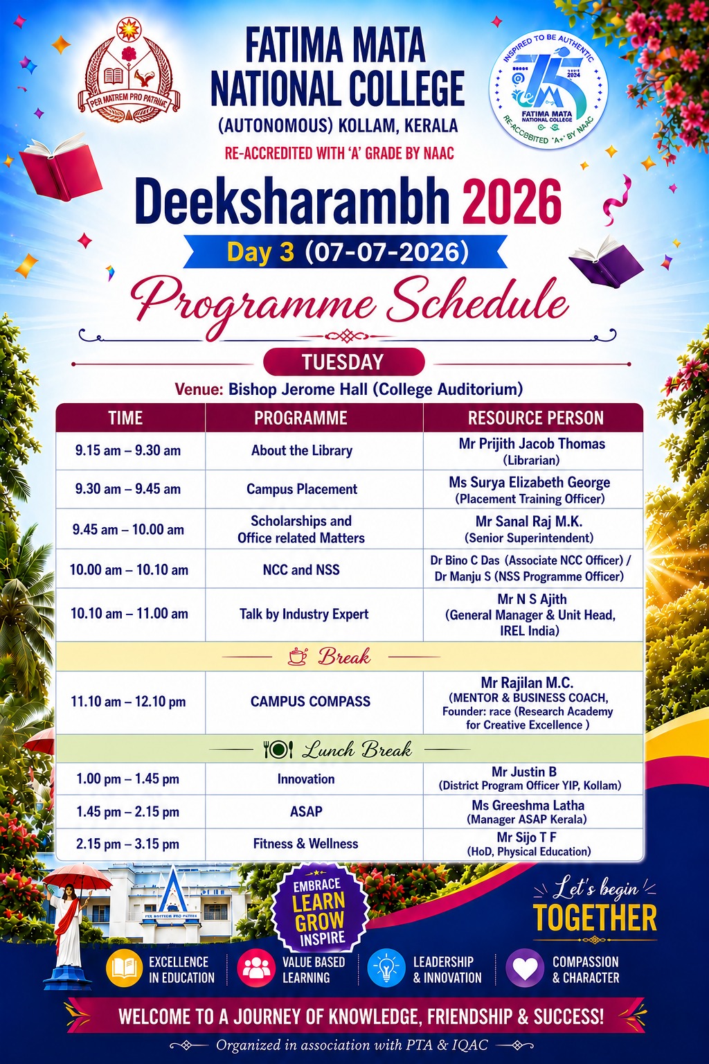 Deeksharambh Day 3 schedule